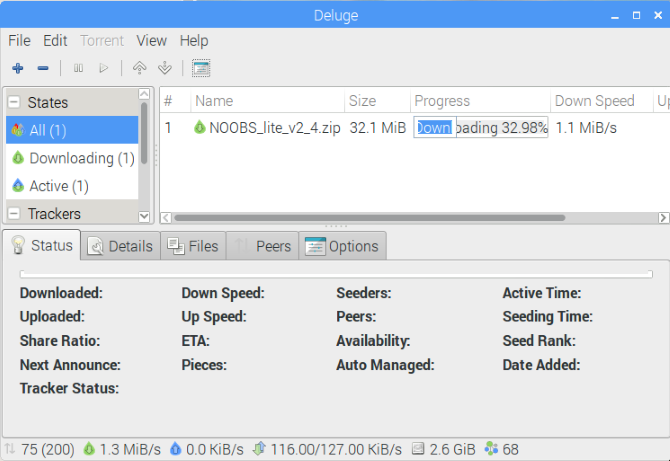 Download torrents to Raspberry Pi with Deluge